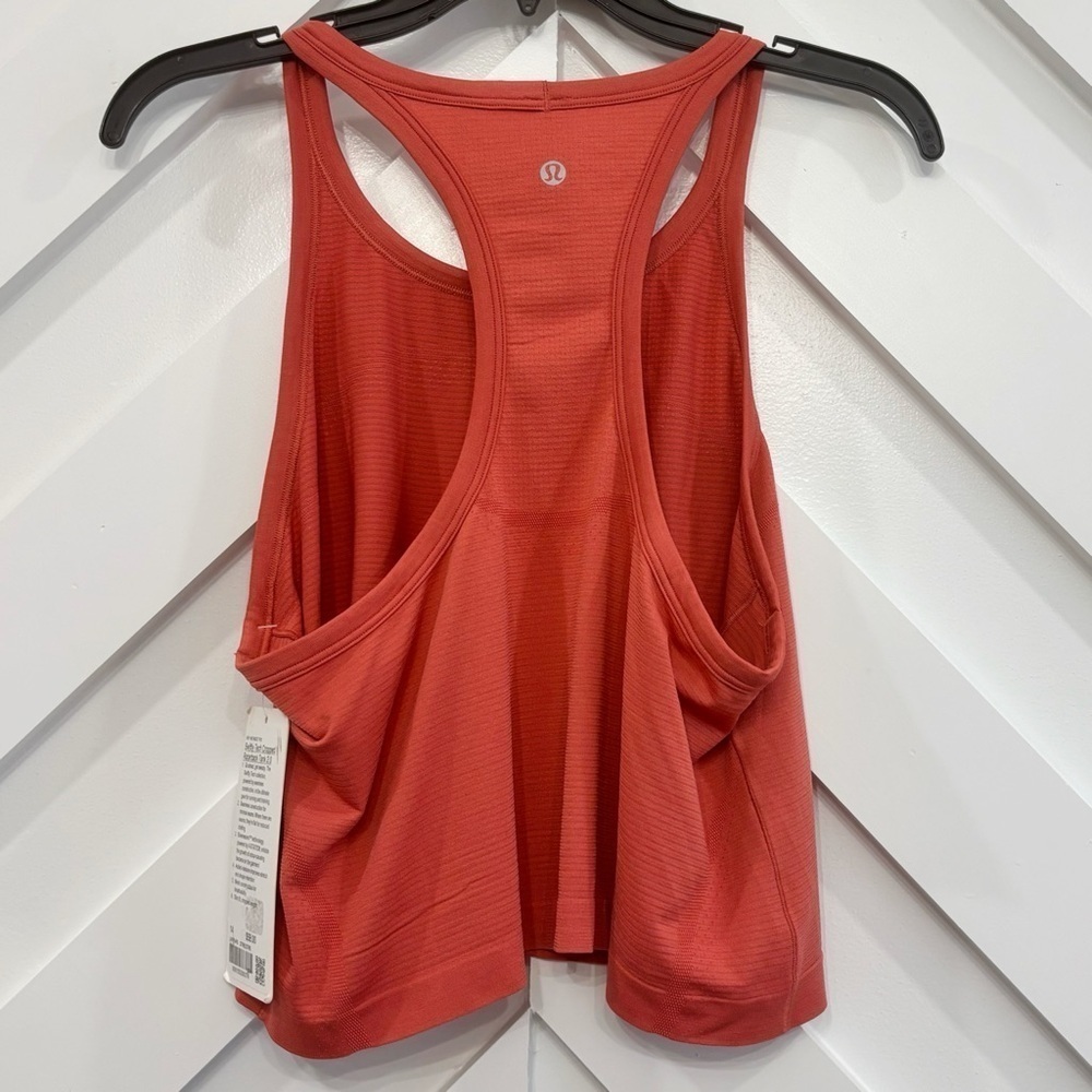 NWT Lululemon Swiftly Tech Cropped Racerback Tank Top In Desert Red Size 14 - Picture 2 of 5
